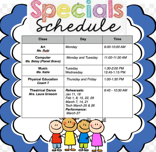 Class Schedule - WELCOME TO SECOND GRADE!